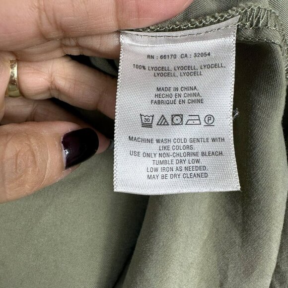 Anthropologie Holding Horses Chambray Surplice Hunter Green Top Size 2P - Picture 14 of 15